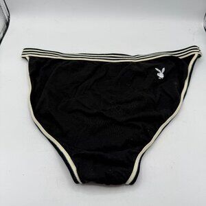 Vintage Playboy Bikini Panties | Size 6 | Black Cotton Retro Logo | Made in Hong